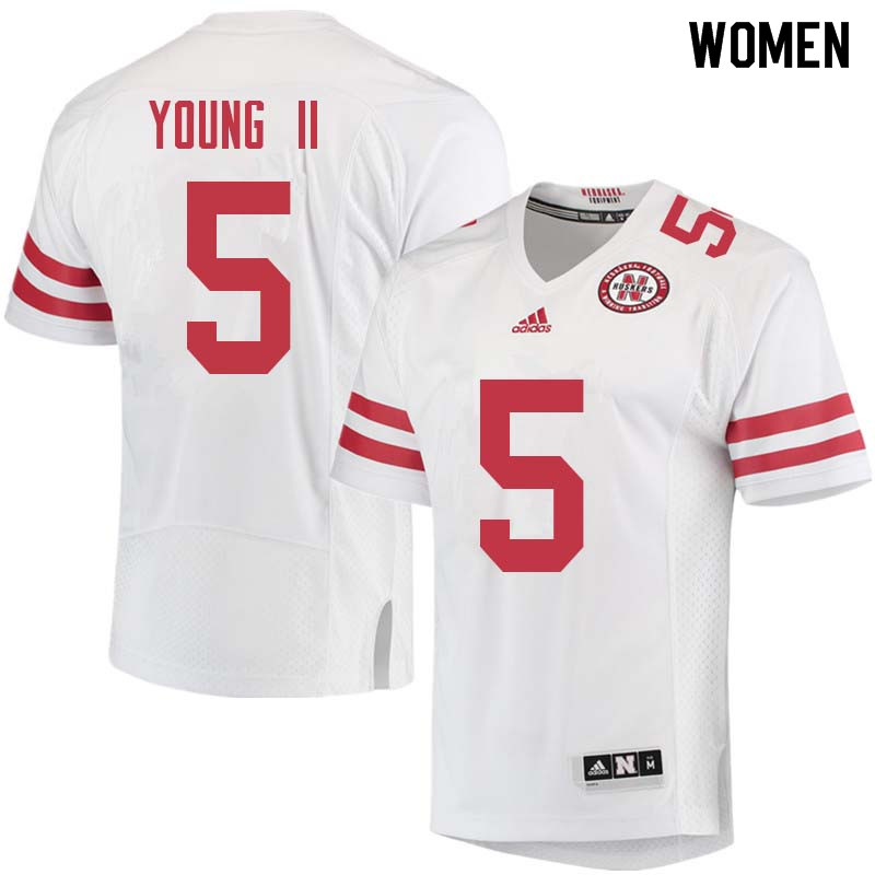 Women #5 Dedrick Young II Nebraska Cornhuskers College Football Jerseys Sale-White